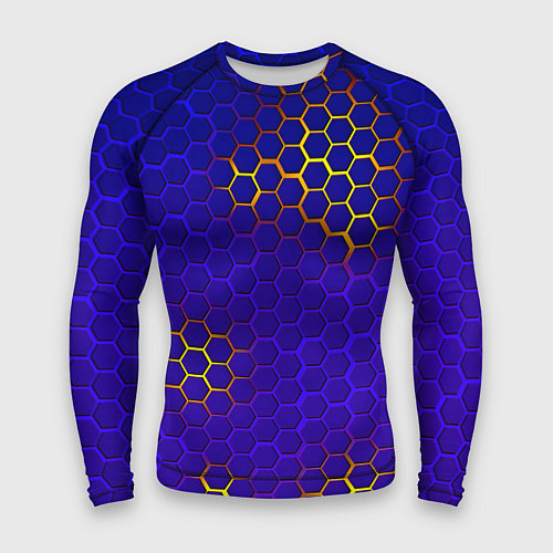Мужской рашгард Неоновые соты броня / 3D-принт – фото 1