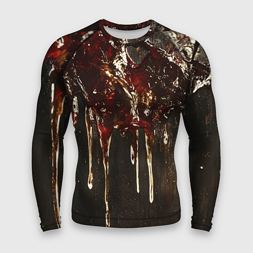 Мужской рашгард Стекающий мед - текстура / 3D-принт – фото 1