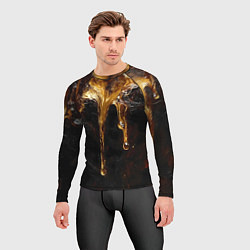 Рашгард мужской Стекающий мед - текстура, цвет: 3D-принт — фото 2