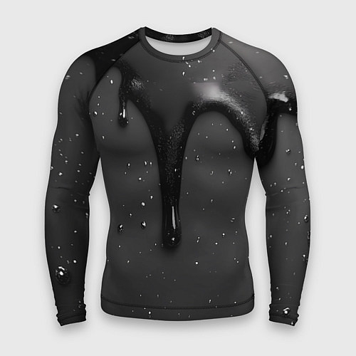 Мужской рашгард Черная текстура - хром / 3D-принт – фото 1