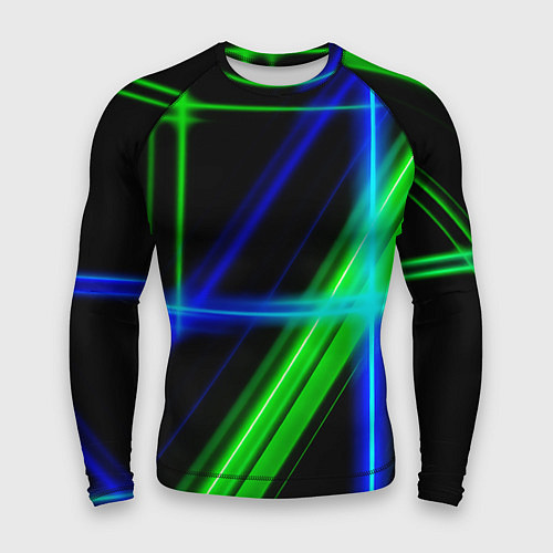 Мужской рашгард Color blue black green / 3D-принт – фото 1