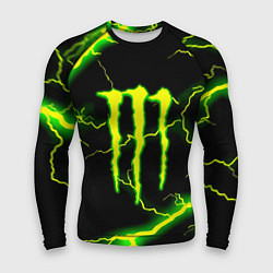 Мужской рашгард Monster energy зелёные молнии