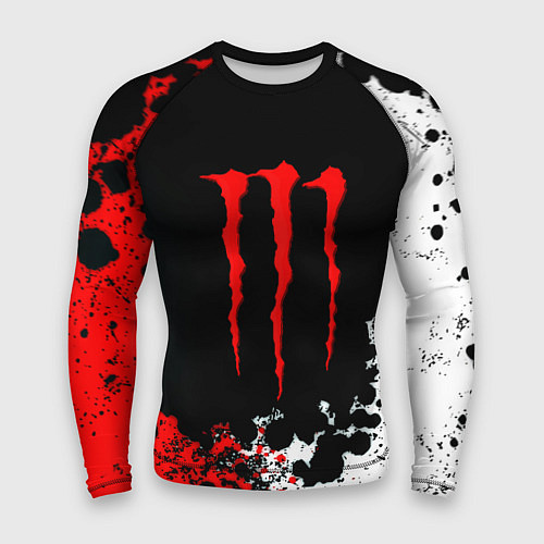 Мужской рашгард Monster energy брызги красок / 3D-принт – фото 1