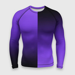 Мужской рашгард Чёрно-сиреневый градиент пополам