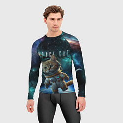 Рашгард мужской Кот в космосе среди галактик, цвет: 3D-принт — фото 2