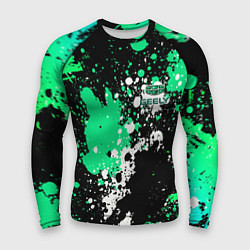 Мужской рашгард Geely на фоне брызг граффити