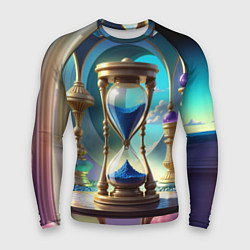 Мужской рашгард Абстрактные песочные часы с синим песком