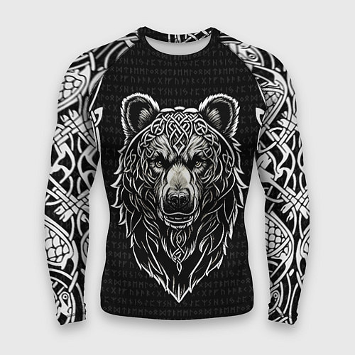 Мужской рашгард Медведь в кельтском стиле и рунах / 3D-принт – фото 1