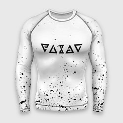 Рашгард мужской Ведьмак брызги красок, цвет: 3D-принт