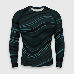 Мужской рашгард Тёмный синий волнистые полосы