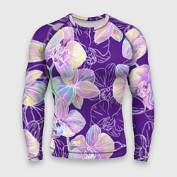 Мужской рашгард Японские акварельные орхидеи