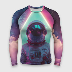 Рашгард мужской Космонавт треугольник в космосе, цвет: 3D-принт