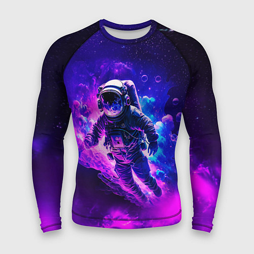 Мужской рашгард Космонавт в неоновых облаках / 3D-принт – фото 1