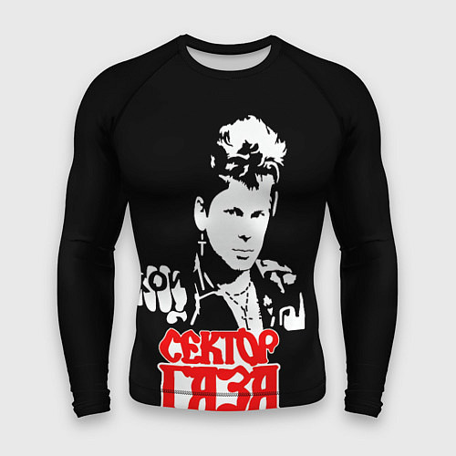 Мужской рашгард Юрий Хой портрет трафаретом / 3D-принт – фото 1