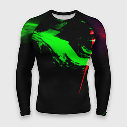 Мужской рашгард Color black green red