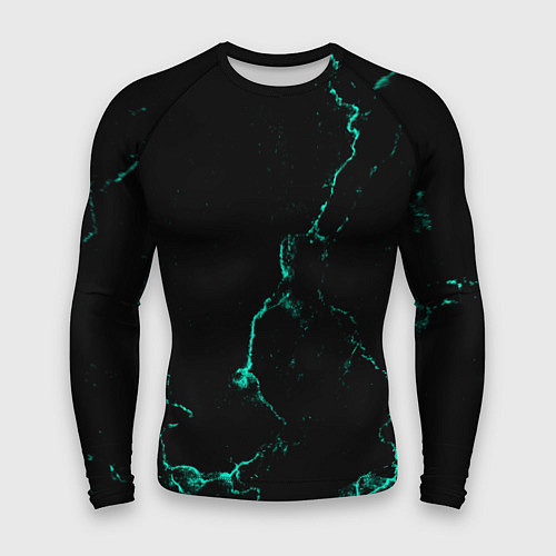 Мужской рашгард Color black turquoise / 3D-принт – фото 1