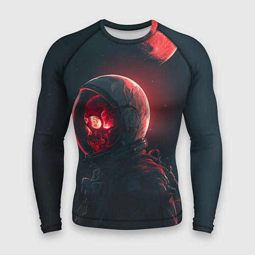 Мужской рашгард Череп космонавта в красном свете / 3D-принт – фото 1