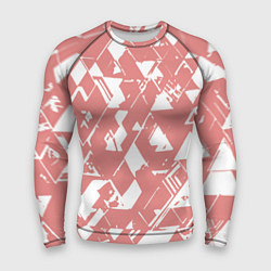 Рашгард мужской Розовый с белыми вставками абстрактный, цвет: 3D-принт