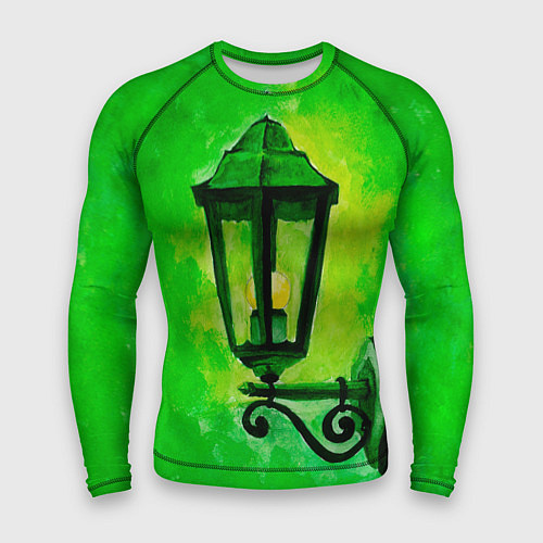 Мужской рашгард Уличный зелёный фонарь / 3D-принт – фото 1