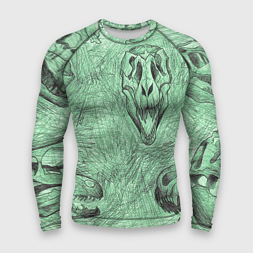 Мужской рашгард Черепа динозавров - эскиз / 3D-принт – фото 1