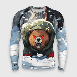 Рашгард мужской Злой медведь с красными глазами, цвет: 3D-принт