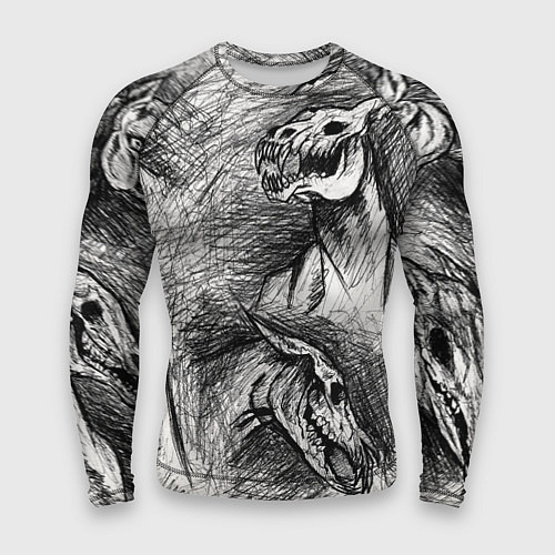 Мужской рашгард Черепа лошадей / 3D-принт – фото 1