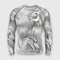 Мужской рашгард Черепа лошадей - эскиз