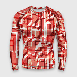 Мужской рашгард Красно-белый объёмный эффект
