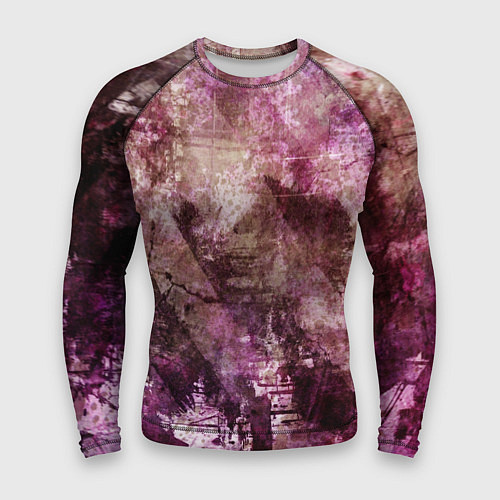 Мужской рашгард Абстракция - dark trash atom with violet / 3D-принт – фото 1