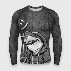 Мужской рашгард Акула в капюшоне