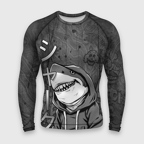 Мужской рашгард Акула в капюшоне / 3D-принт – фото 1