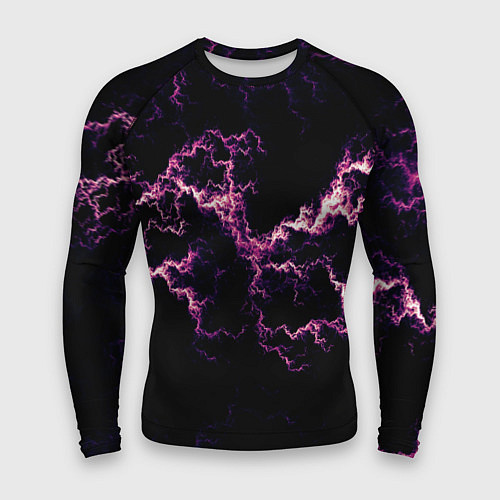 Мужской рашгард Lightning pink glow / 3D-принт – фото 1