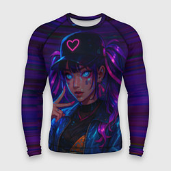 Рашгард мужской Девушка в киберпанковском стиле, цвет: 3D-принт