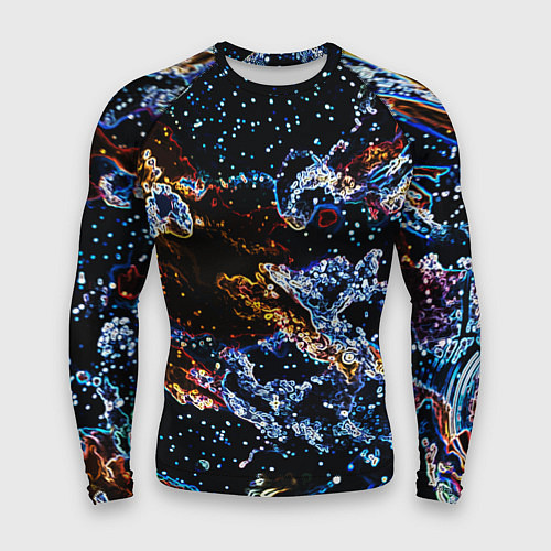 Мужской рашгард Звёздно-кислотная абстракция / 3D-принт – фото 1