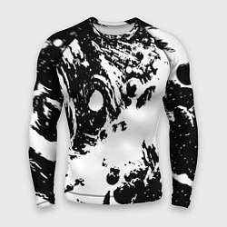 Рашгард мужской Белый с чёрной абстракцией, цвет: 3D-принт
