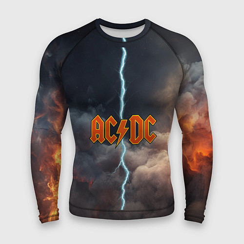 Мужской рашгард ACDC логотип группы с молнией / 3D-принт – фото 1