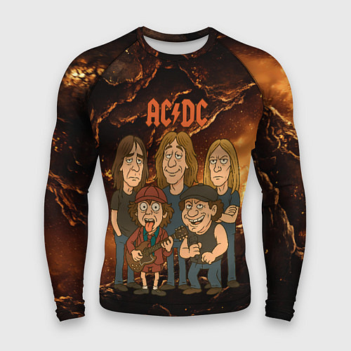 Мужской рашгард ACDC карикатурный стиль / 3D-принт – фото 1