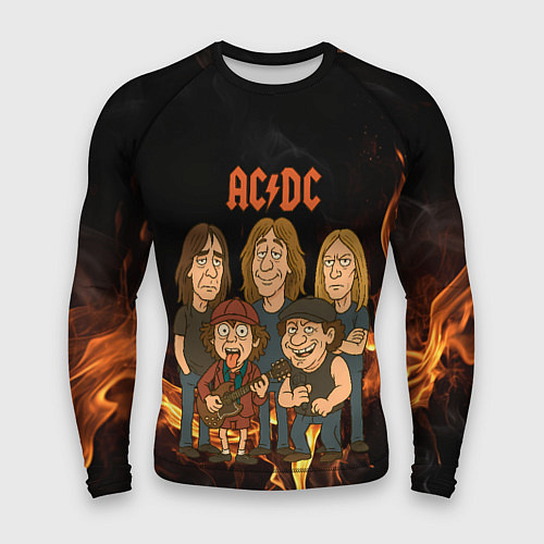 Мужской рашгард ACDC в мультяшном стиле / 3D-принт – фото 1