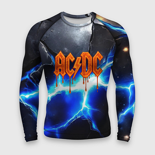 Мужской рашгард ACDC логотип из лавы на молнии / 3D-принт – фото 1