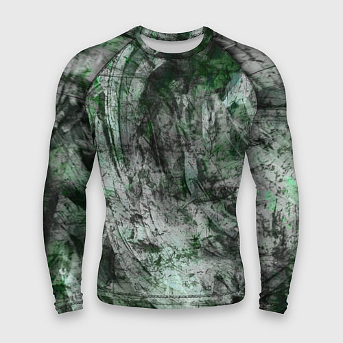 Мужской рашгард Абстракция - grey emerald rock / 3D-принт – фото 1