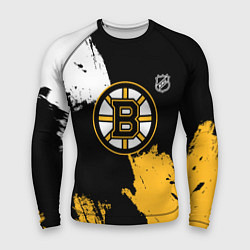 Рашгард мужской Бостон Брюинз - разлитая краска, цвет: 3D-принт