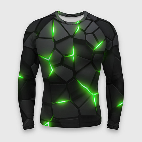 Мужской рашгард Зеленая неоновая броня / 3D-принт – фото 1