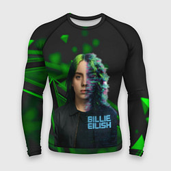 Рашгард мужской Билли Айлиш глитч стиль, цвет: 3D-принт