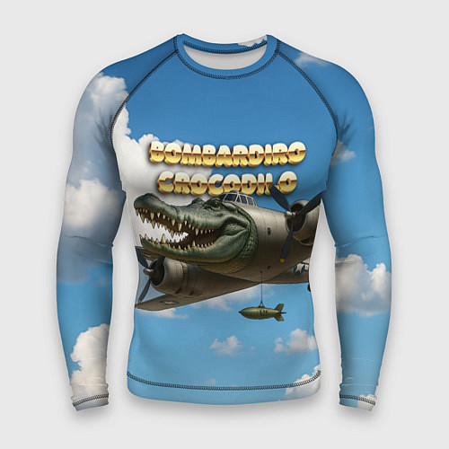 Мужской рашгард Bombardino Crocodillo мем / 3D-принт – фото 1