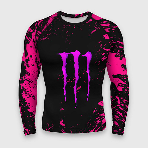 Мужской рашгард Monster energy неоновые краски лого / 3D-принт – фото 1