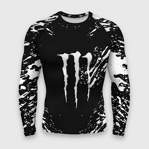 Мужской рашгард Monster energy white splash / 3D-принт – фото 1