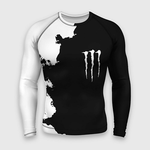 Мужской рашгард Monster energy краски белые / 3D-принт – фото 1