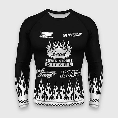 Мужской рашгард Dead black - Bones / 3D-принт – фото 1