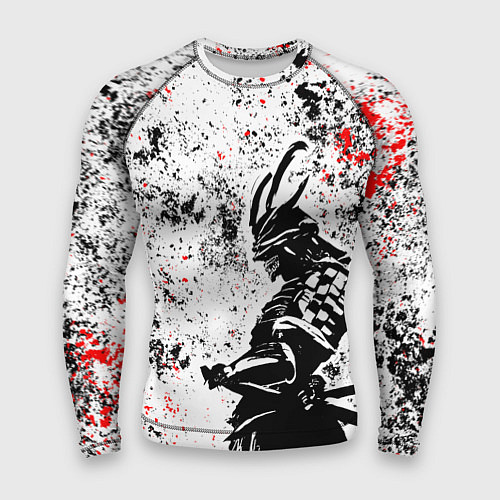 Мужской рашгард Самурай - брызги красок / 3D-принт – фото 1