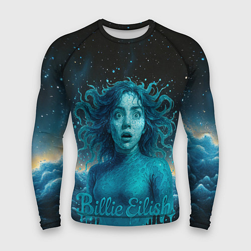 Мужской рашгард Билли Айлиш из волн / 3D-принт – фото 1